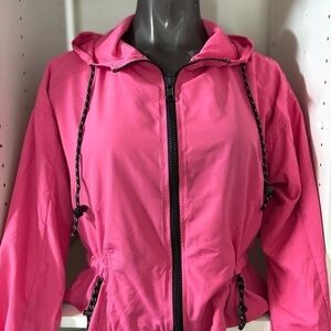 Forever 21 Pink cropped Utility Jacket with Water-Resistant Fabric